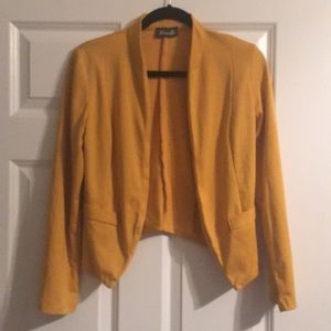 Mustard fitted long sleeved cardigan